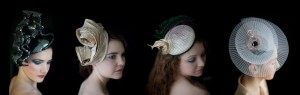 Four hats made by Karen Lewis